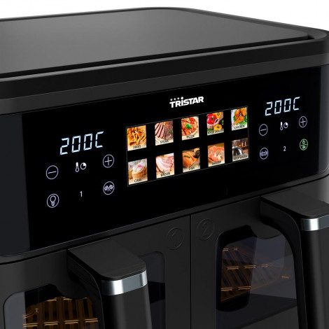Tristar Double Basket Airfryer | FR-9075 | Power 2500 W | Capacity 9 L | Hot air technology | Black