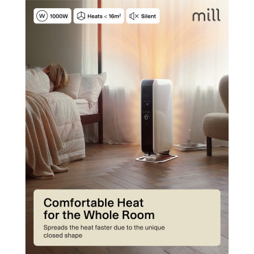 Mill | Heater | AB-H1000DN | Oil Filled Radiator | 1000 W | Number of power levels 3 | Suitable for rooms up to 12-16 m | White