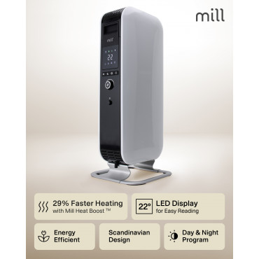 Mill | Heater | AB-H1000DN | Oil Filled Radiator | 1000 W | Number of power levels 3 | Suitable for rooms up to 12-16 m | White