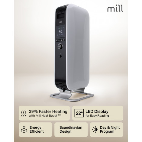 Mill | Heater | AB-H1000DN | Oil Filled Radiator | 1000 W | Number of power levels 3 | Suitable for rooms up to 12-16 m | White