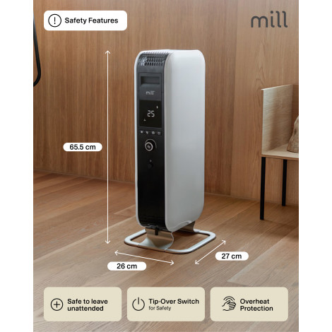 Mill | Heater | AB-H1000DN | Oil Filled Radiator | 1000 W | Number of power levels 3 | Suitable for rooms up to 12-16 m | White