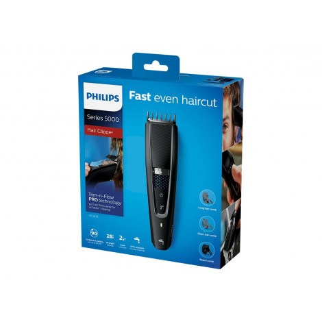 Philips | Series 5000 Beard and Hair Trimmer | HC5632/15 | Cordless or corded | Number of length steps 28 | Step precise 1 mm | 