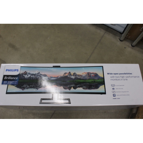 SALE OUT. Philips 499P9H/00 48,8" (124 cm) VA/32:9, 5120 x 1440, 450 cd/m2/ HDMI, USB/ Black, DAMAGED PACKAGING | SALE OUT. Phil
