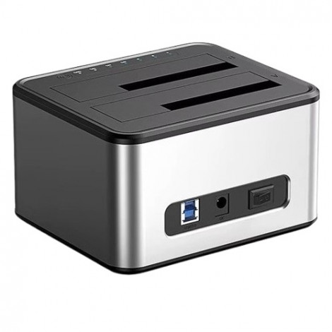 Dviejų diskų Docking Station, 2.5"/3.5" SSD/HDD, USB-B