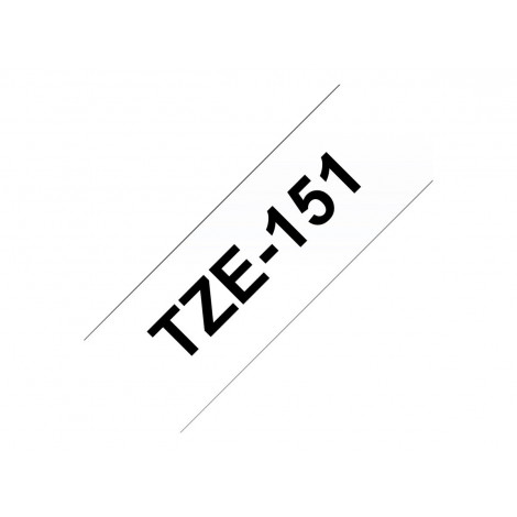 Brother | TZE-151 Laminated Tape | Black on Clear | TZe | 8 m | 2.4 cm