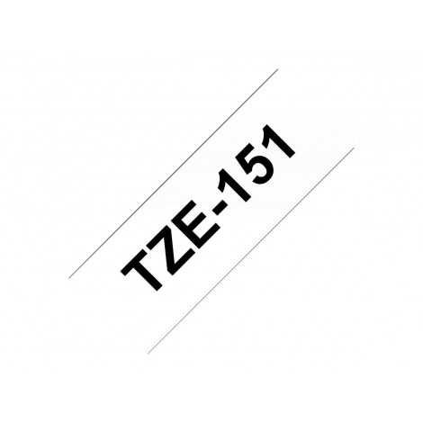 Brother | TZE-151 Laminated Tape | Black on Clear | TZe | 8 m | 2.4 cm