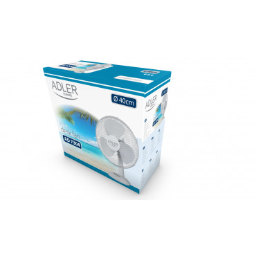 Adler | AD 7304 | Desk Fan | White | Diameter 40 cm | Number of speeds 3 | Oscillation | 45 W