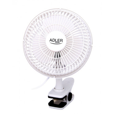 Adler | Fan with clip | AD 7317 | Table Fan | 30 W | Diameter 15 cm | Number of speeds 2 | White