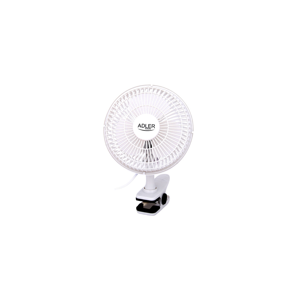 Adler | Fan with clip | AD 7317 | Table Fan | 30 W | Diameter 15 cm | Number of speeds 2 | White