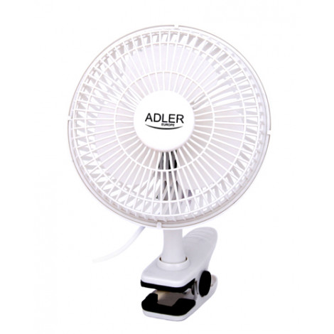Adler | Fan with clip | AD 7317 | Table Fan | 30 W | Diameter 15 cm | Number of speeds 2 | White