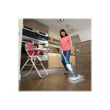 BLACK & DECKER Steam cleaner | FSMH1321-QS | Power 1300 W | Steam pressure 2.5 bar | Water tank capacity 0.5 L | White/Aqua