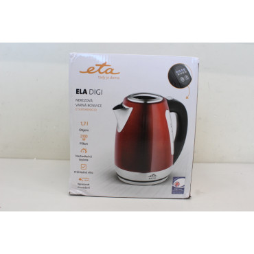 SALE OUT. ETA | Kettle | Ela Digi ETA959890010 | Electric | 2200 W | 1.7 L | Stainless steel | 360 rotational base | Red | DAMAG