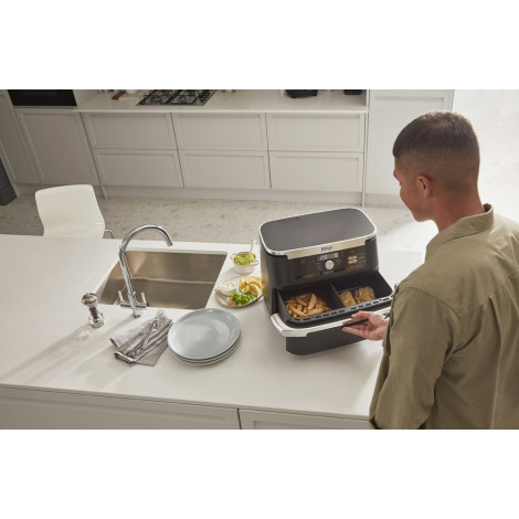 NINJA | Double Air Fryer | AF500EU Foodi FlexDrawer | Power 2470 W | Capacity 10.4 L | Black