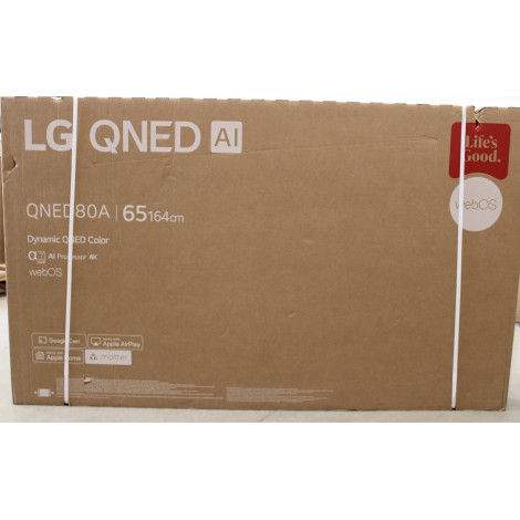 SALE OUT. LG 65QNED80A3A | 65 | Smart TV | webOS | UHD | DAMAGED PACKAGING