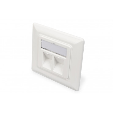Digitus | Wallplate for Keystone Modules, German type, middle plate 50x50 mm, frame 80x80 mm | DN-93801-1
