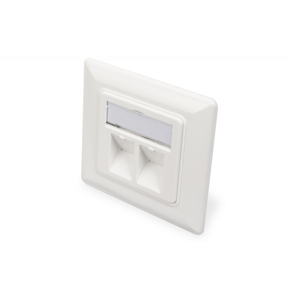 Digitus | Wallplate for Keystone Modules, German type, middle plate 50x50 mm, frame 80x80 mm | DN-93801-1