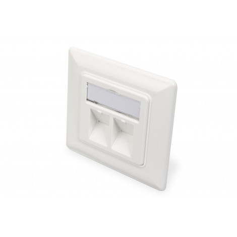 Digitus | Wallplate for Keystone Modules, German type, middle plate 50x50 mm, frame 80x80 mm | DN-93801-1