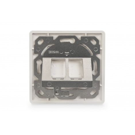 Digitus | Wallplate for Keystone Modules, German type, middle plate 50x50 mm, frame 80x80 mm | DN-93801-1