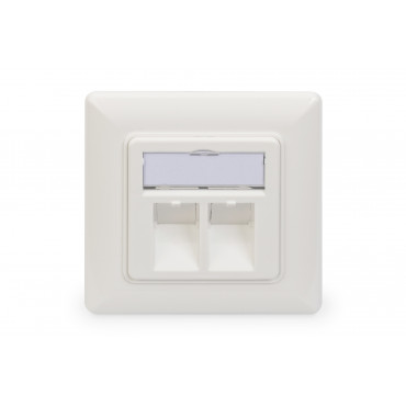 Digitus | Wallplate for Keystone Modules, German type, middle plate 50x50 mm, frame 80x80 mm | DN-93801-1