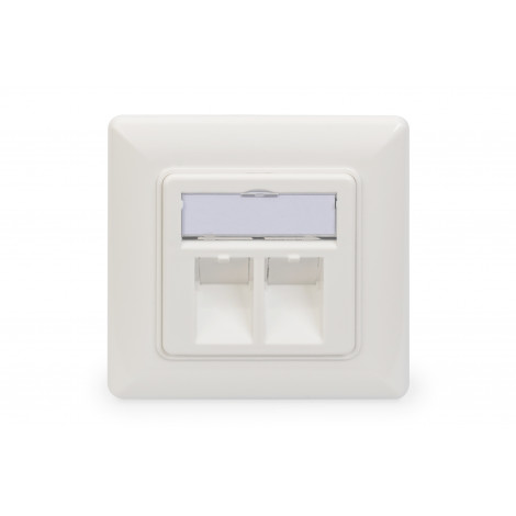 Digitus | Wallplate for Keystone Modules, German type, middle plate 50x50 mm, frame 80x80 mm | DN-93801-1