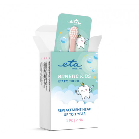 Sonetic Kids 171090300 | ETA Replacement toothbrush head | Heads | For kids | Number of brush heads included 1 | Pink
