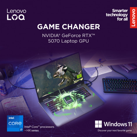 Lenovo LOQ 17IRX10 | Luna Grey | 17.3 " | IPS | FHD | 1920 x 1080 pixels | Anti-glare | Intel Core i7 | i7-13650HX | 16 GB | SOD