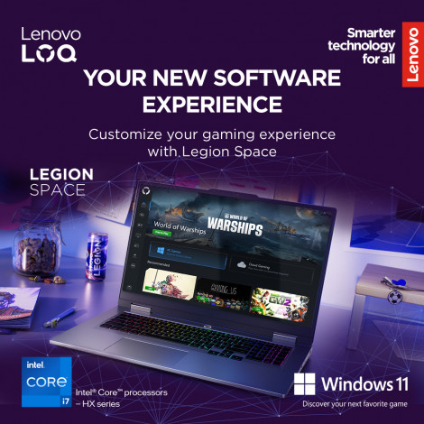 Lenovo LOQ 17IRX10 | Luna Grey | 17.3 " | IPS | FHD | 1920 x 1080 pixels | Anti-glare | Intel Core i7 | i7-13650HX | 16 GB | SOD