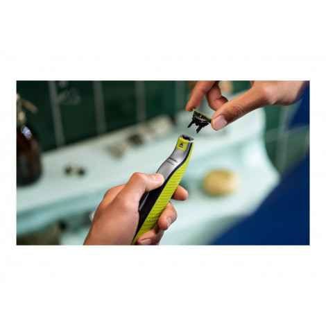 Philips Shaver | QP2734/23 OneBlade 360 | Operating time (max) 60 min | Wet & Dry | Lithium Ion | Green/Gray