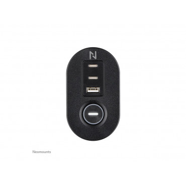 Neomounts | Desk socket with clamp and USB-C and USB-A ports - Quick charge | DS22-840BL6