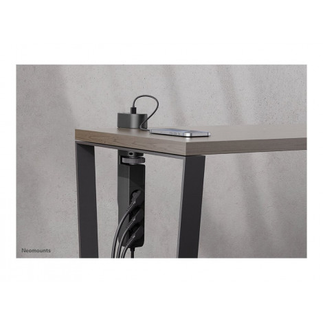 Neomounts | Desk socket with clamp and USB-C and USB-A ports - Quick charge | DS22-840BL6