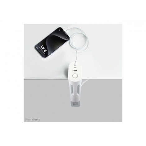 Neomounts | Desk socket with clamp and USB-C and USB-A ports - Quick charge | DS22-840WH6