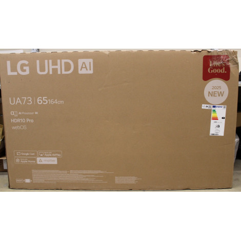 SALE OUT. LG 65UA73003LA | 65 | Smart TV | webOS 25 | UHD | DAMAGED PACKAGING,SCRATCHED FRAME
