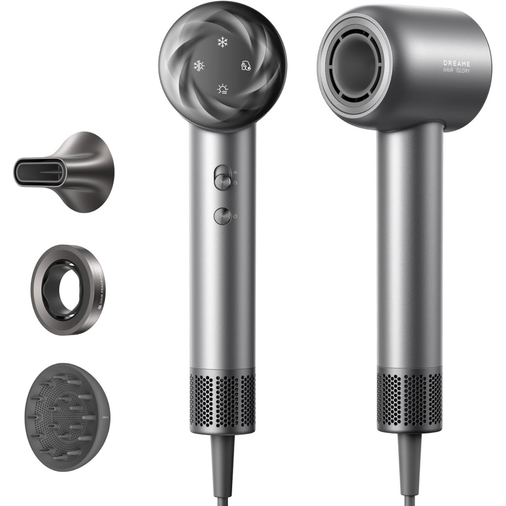 Dreame | Hair dryer | Glory Mix | 1600 W | Number of temperature settings 4 | Ionic function | Diffuser nozzle | Black