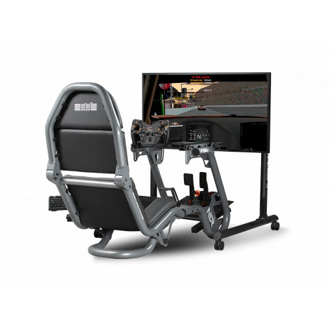 Next Level Racing Floor stand | Round Tube Freestanding Single Monitor Stand | Up to 65 " | Height adjustment, Tilt | Maximum we