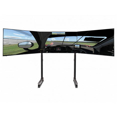 Next Level Racing Floor stand | Round Tube Freestanding Single Monitor Stand | Up to 3x43 " | Height adjustment, Tilt | Maximum 