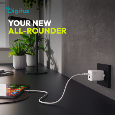 Digitus USB GaN Charger 45W, 1x USB-C, 1x USB-A | DA-10302