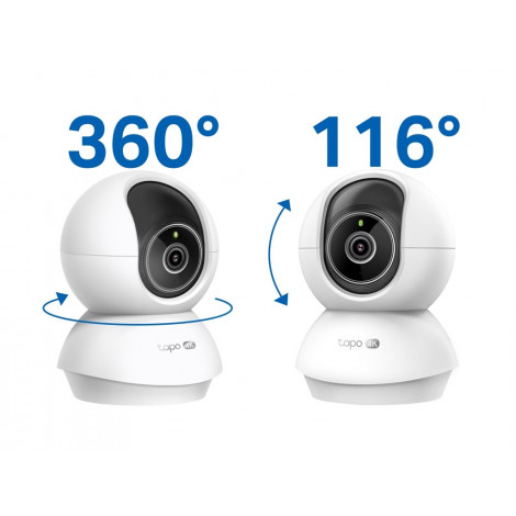 TP-LINK | Tapo C250 | Pan/Tilt AI Home Security Wi-Fi Camera | PTZ | 8 MP | 4mm/F1.6 | H.265 | MicroSD Card up to 512 GB