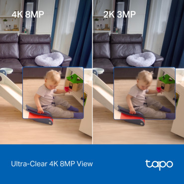 TP-LINK | Tapo C250 | Pan/Tilt AI Home Security Wi-Fi Camera | PTZ | 8 MP | 4mm/F1.6 | H.265 | MicroSD Card up to 512 GB
