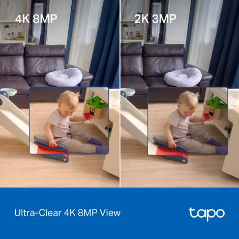TP-LINK | Tapo C250 | Pan/Tilt AI Home Security Wi-Fi Camera | PTZ | 8 MP | 4mm/F1.6 | H.265 | MicroSD Card up to 512 GB