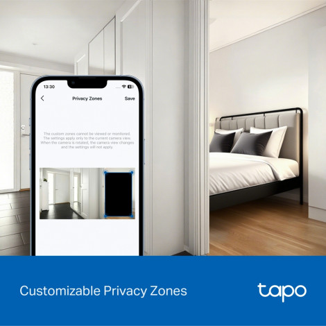 TP-LINK | Tapo C250 | Pan/Tilt AI Home Security Wi-Fi Camera | PTZ | 8 MP | 4mm/F1.6 | H.265 | MicroSD Card up to 512 GB