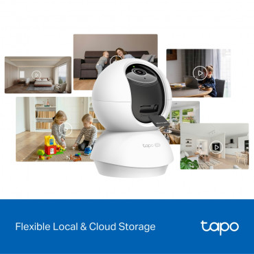 TP-LINK | Tapo C250 | Pan/Tilt AI Home Security Wi-Fi Camera | PTZ | 8 MP | 4mm/F1.6 | H.265 | MicroSD Card up to 512 GB