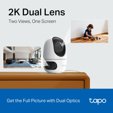 TP-LINK | Tapo C245D | Dual Lens Pan/Tilt Security Camera | Dome | 3 MP | 3.1mm/F1.6 | MicroSD Card up to 512 GB