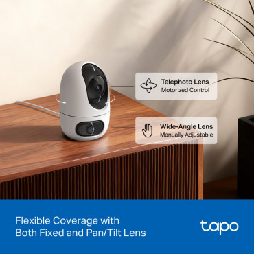 TP-LINK | Tapo C245D | Dual Lens Pan/Tilt Security Camera | Dome | 3 MP | 3.1mm/F1.6 | MicroSD Card up to 512 GB