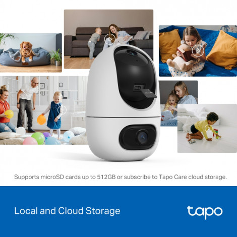 TP-LINK | Tapo C245D | Dual Lens Pan/Tilt Security Camera | Dome | 3 MP | 3.1mm/F1.6 | MicroSD Card up to 512 GB