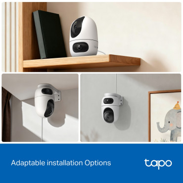 TP-LINK | Tapo C245D | Dual Lens Pan/Tilt Security Camera | Dome | 3 MP | 3.1mm/F1.6 | MicroSD Card up to 512 GB