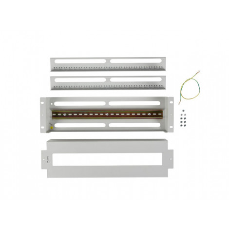 Lanberg 19" 3U Voltage Distrubution Panel with Din Rail TS-35 | Grey