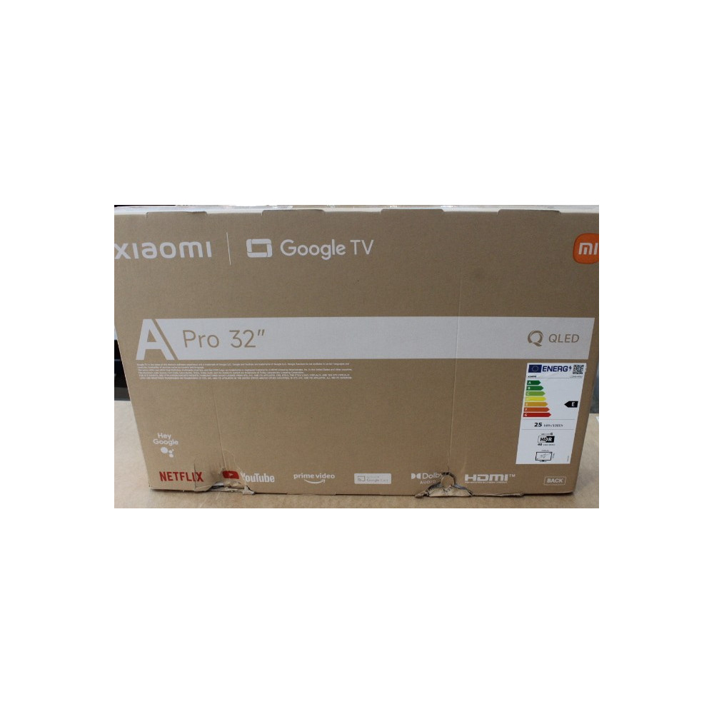 SALE OUT. Xiaomi QLED TV A Pro 2026 | 32" | Smart TV | Google TV | HD | Dark Gray | DAMAGED PACKAGING, CRACKED PLASTIC AT THE BA