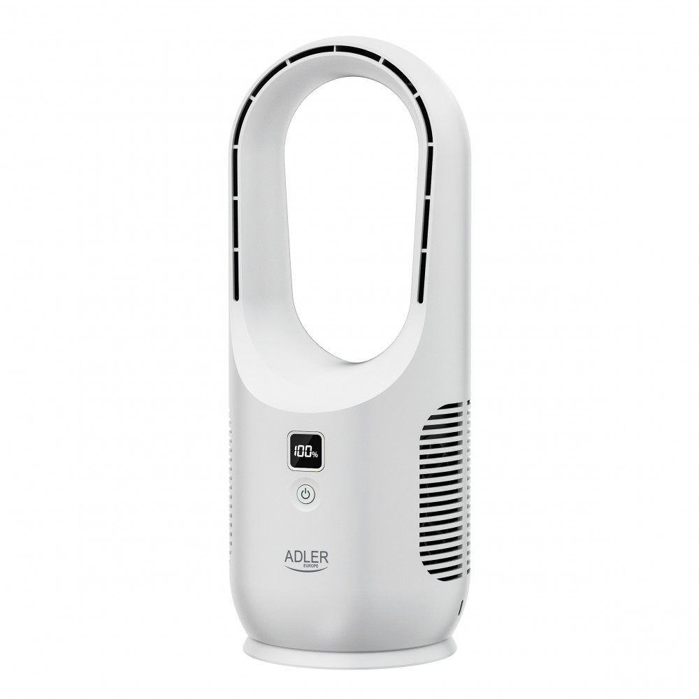 Adler Bladeless Rechargeable Fan | AD 7343 | Desk Fan | Diameter 14 cm | Number of speeds 3 | White