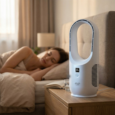 Adler Bladeless Rechargeable Fan | AD 7343 | Desk Fan | Diameter 14 cm | Number of speeds 3 | White