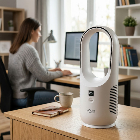 Adler Bladeless Rechargeable Fan | AD 7343 | Desk Fan | Diameter 14 cm | Number of speeds 3 | White